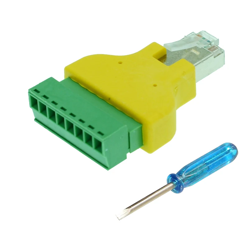 1 шт. цветной RJ45 коннектор к винтовому терминальный адаптер штекер 8-контактному