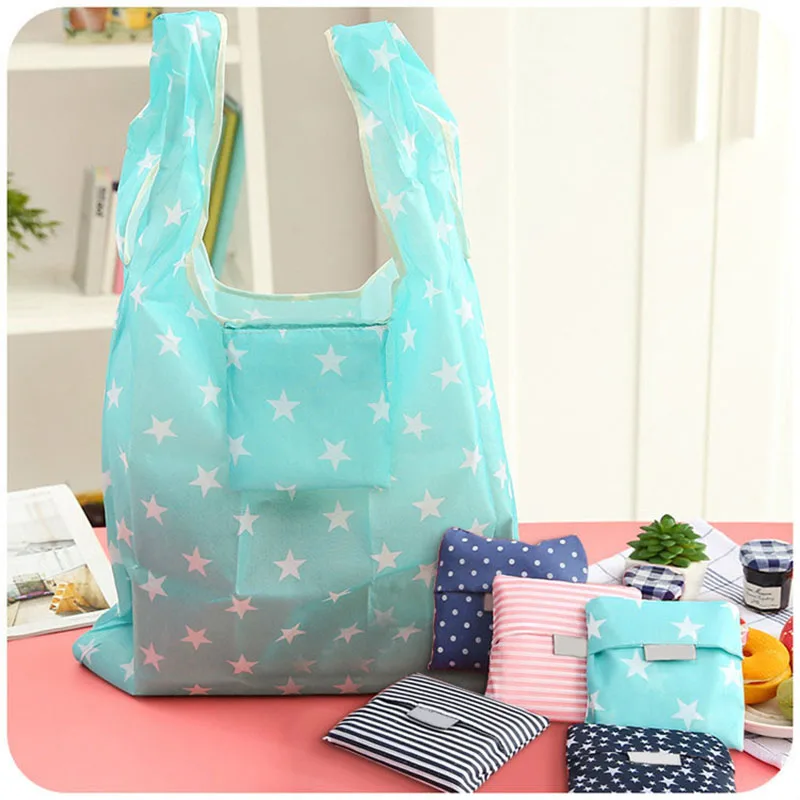 6 Style Foldable Reusable Shopping Tote Bag Folding Pouch Handbags Convenient Large-capacity bolsas de tela | Багаж и сумки