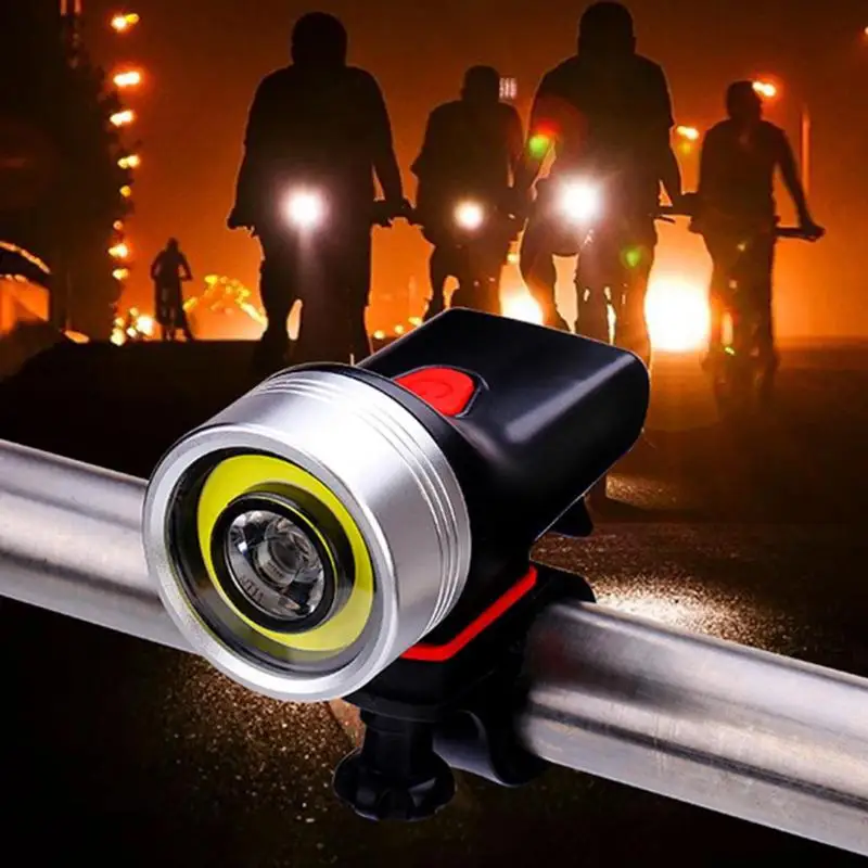 as shown MTB Велоспорт велосипед USB Перезаряжаемые фар IPX5 Водонепроницаемый Предупреждение лампа дневного света LED Фонарь - Цвет: as shown