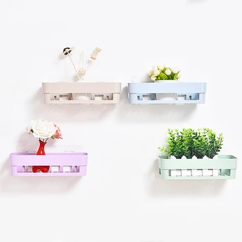 

Bathroom Organizer Shelf Adhesive Organizer Shower Caddy Kitchen Storage Rack Wall Mounted No Drilling Rustproof Basket Hook