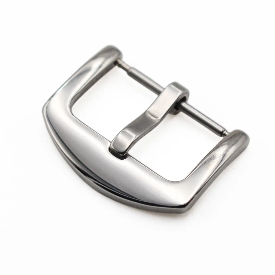 HENGRC металлический ремешок для часов Пряжка 18 20 22 24 мм мужской ремешок для часов Ремешок серебристый черный нержавеющая сталь застежка аксессуары - Цвет ремешка: Silver polished