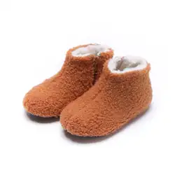 Повседневное супер теплая мягкая подошва зимняя обувь милые детские хлопчатобумажные Сапоги Сплошной против скольжения Снег для