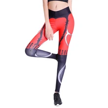 Сексуальные женские леггинсы с эффектом пуш-ап, штаны с принтом в виде сердца дьявола, готические леггинсы с высокой талией, леггинсы для тренировок, фитнеса, дышащие, вечерние, Mujer