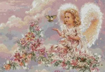 CS-545 cross stitch kit angel with bird HAE-RW004.jpg