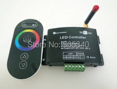 

NEW WiFi LED Controller RF wireless RGB Controlled by iPhone ,Android or IOS 4A*3CH, DC12-24V smart wifi RGB led controller