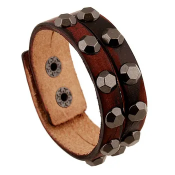 

PK0408 Retro Leather Bracelets for men Double Layer fashion leather bracelet