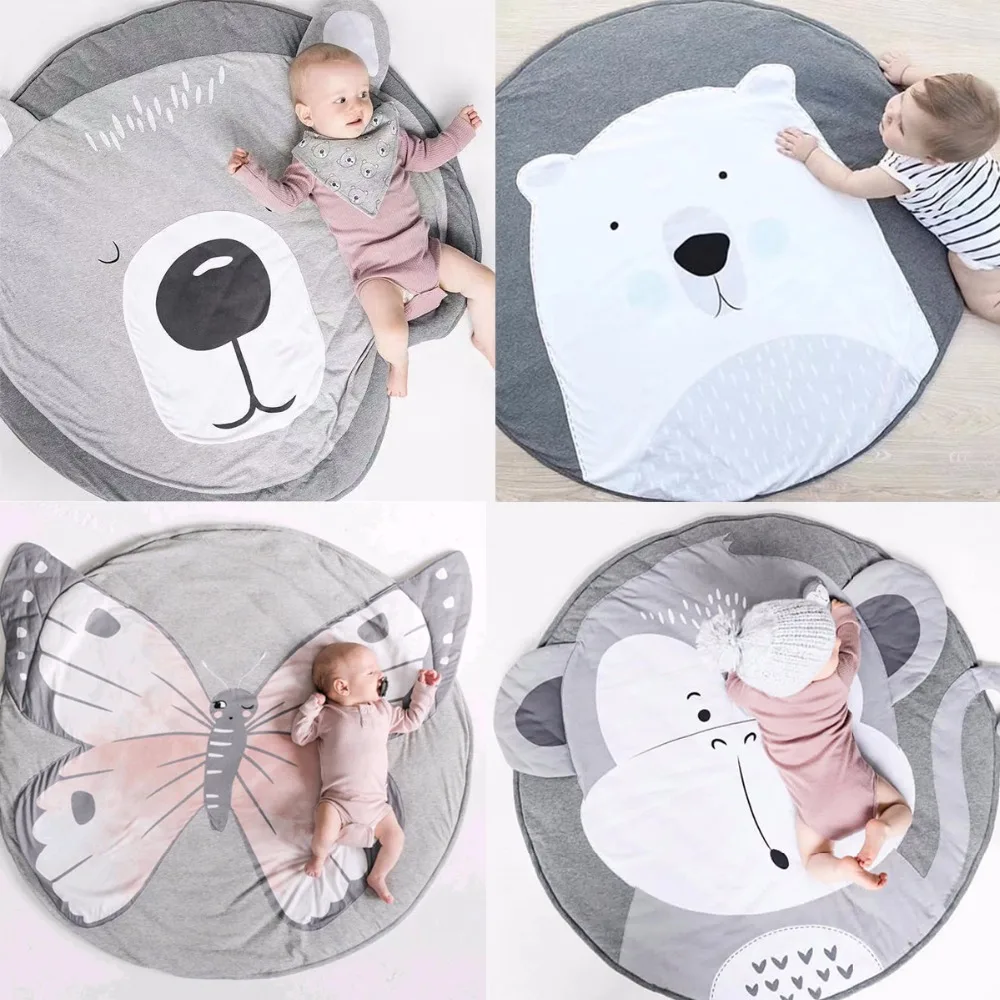 Baby Mat Blanket Elephant Props Crawling Cushion Room Infant Game Decor Print