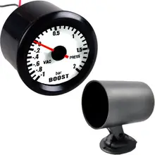 EE support Universal White Screen Car Pointer 2″ 52mm Bar Turbo Boost Gauge Meter + Pod Holder XY01