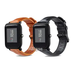 Кожаный ремешок для часов Ремешок Для Xiaomi Huami Amazfit Bip BIT PACE Lite Молодежные часы заменить для мужчин t браслеты 20 мм для мужчин для женщин браслет