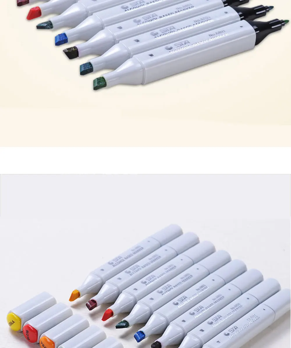 STA Маркеры Ручка новые акции капиллярные ручки для рисования 80 цветов художника маркеры для дизайна для рисования Двуглавые маркеры