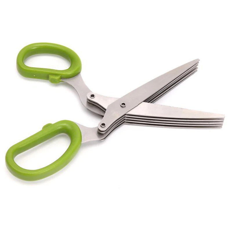 Hot Sale 1pc Stainless Steel Scissors /5 Layer Scissors Multifunctional Onion Noodles Laver