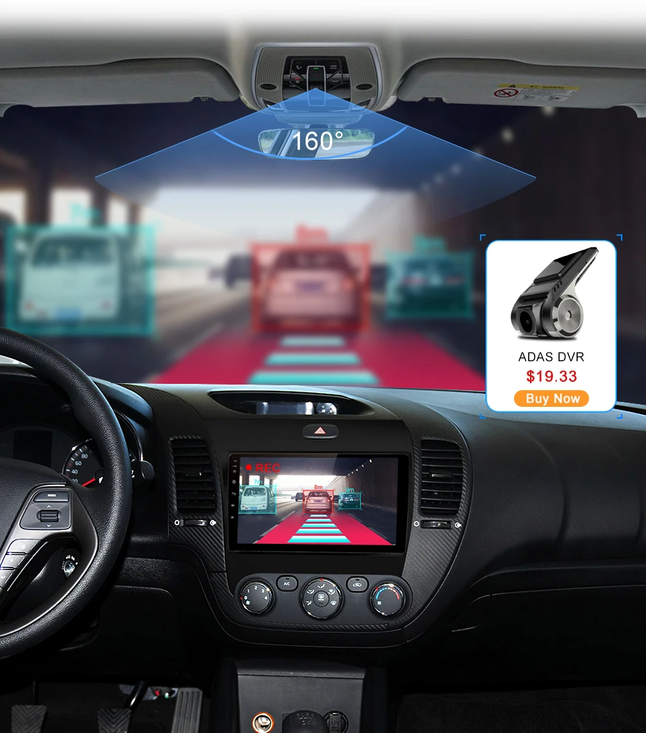 Top Junsun Android 8.1 2 Din Car DVD GPS Video Radio Player for KIA Cerato K3 forte 2013 2014 2015 2016 Stereo Multimedia head unit 12