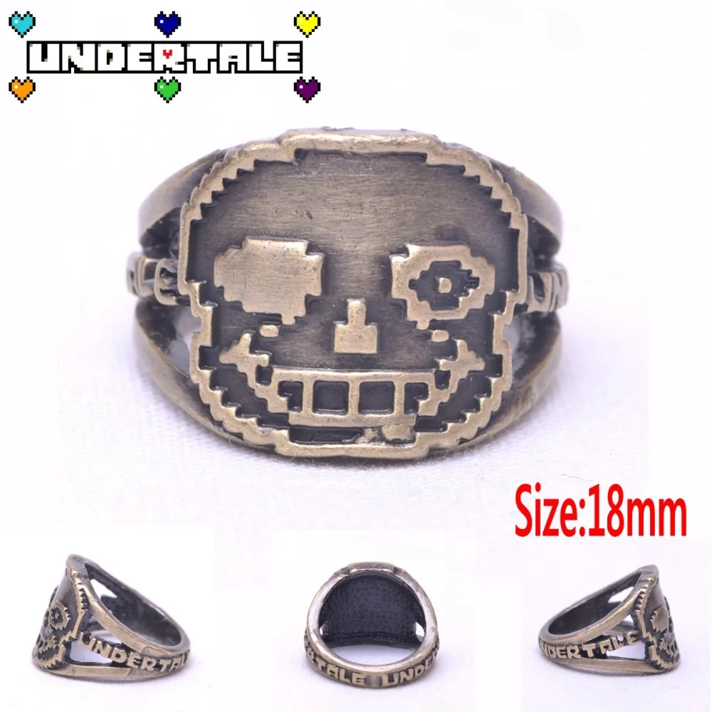 

Bronze Undertale Sans Head Hollow Ring Costume Accessory Collection Fans gift 20mm