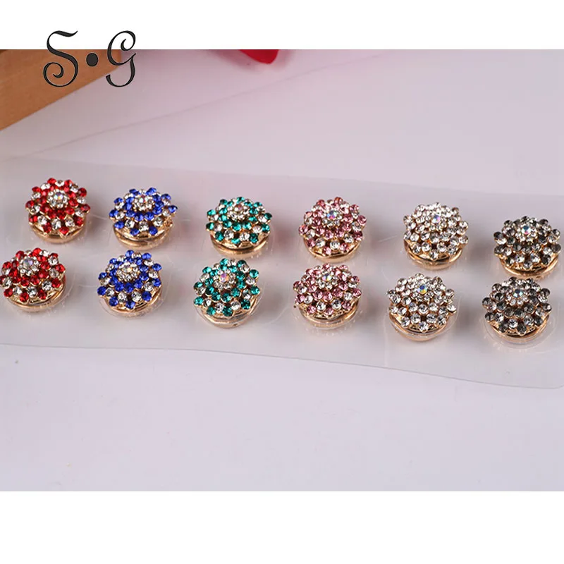 New Fashion Flower Rhinestones Brooches Hijab Pins Muslim