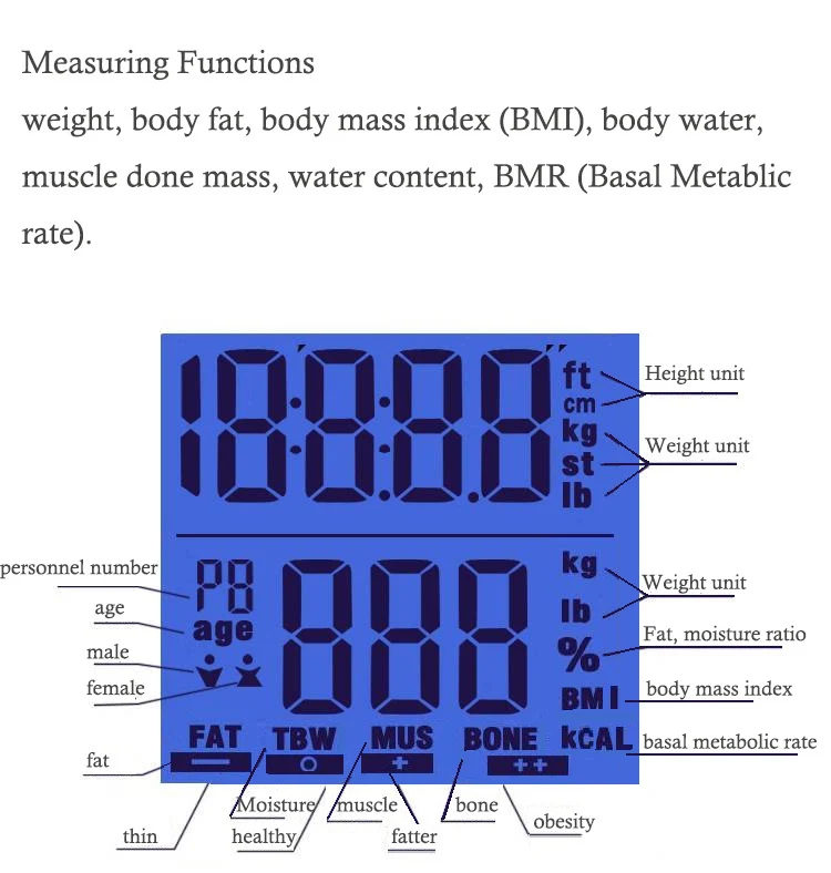 Hot Digital Body Weight Scale Bathroom Mi Weegschaal Electronic FLOOR SCALES HD LCD Screen Does Not Need Bluetooth 7 Body Index