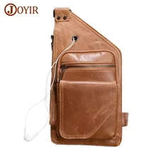 Мужские сумки на грудь из натуральной кожи, фирменные дизайнерские сумки через плечо с отверстиями для наушников, дорожные сумки на плечо, повседневные сумки-мессенджеры