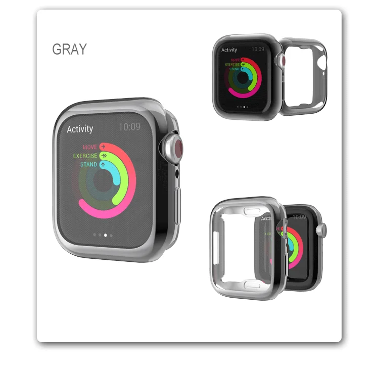 Чехол для экрана для Apple Watch, версии 4/3/2 крышка по шкале Мооса Ультратонкий Мягкий ТПУ Прозрачная HD защитная пленка чехол для i часы 4 44 мм/40 мм