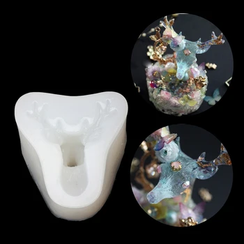 

3D Christmas Deer Epoxy Resin Silicone Molds for Jewelry Making Tool