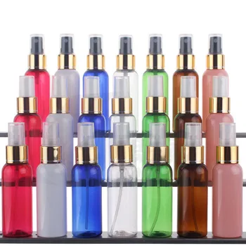

free shipping 50ml(50pc/lot) round multicolor gold aluminum spray bottle ,empty perfume bottle