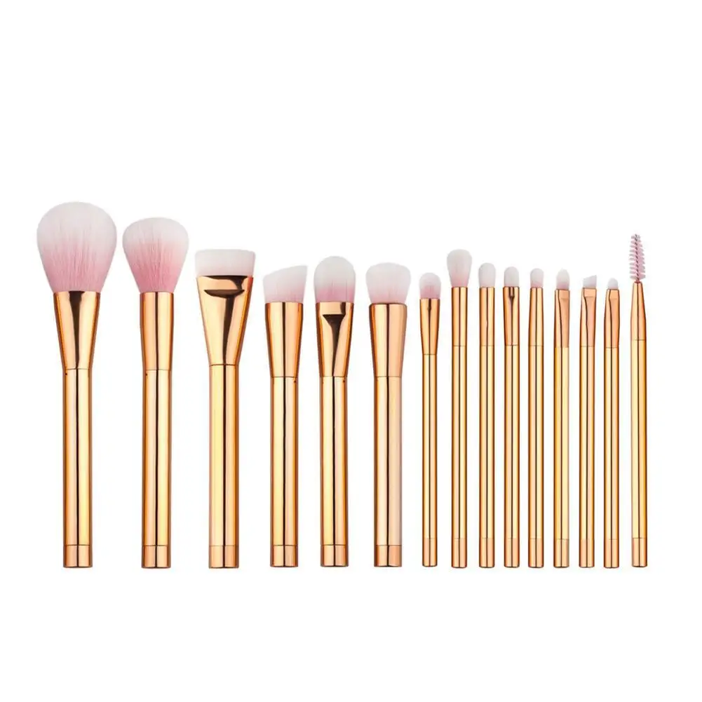 

15pcs Rose Gold Makeup Brushes Set Foundation Blush Powder Concealer Brush Cosmetic Tools Kit Y2