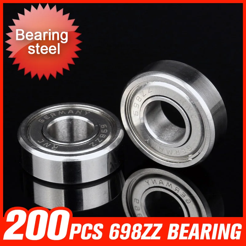 

200pcs 698ZZ Bearing 19x8x6mm Double Shielded Bearings For Spiner Skateboard Roller Train Hardware Tool Accessories