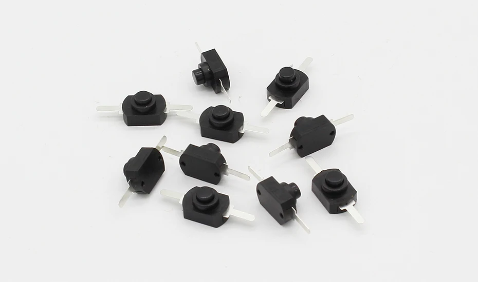 10pcs DC 30V 1A Black On Off Mini Push Button Switch for Electric Torch light fan switch
