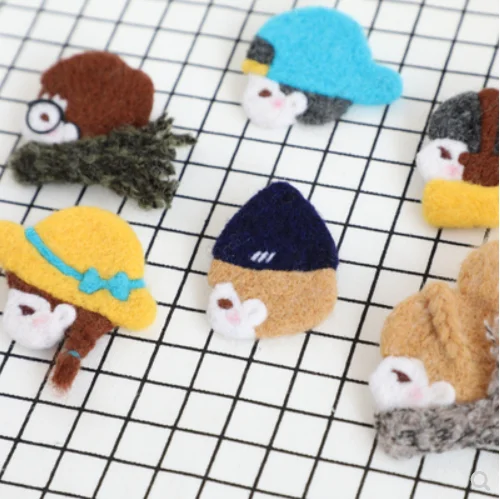 

Wool felt poking poke Brooch DIY adult handmade material package wool needlepoint kit wool felt needle felting decoration craft