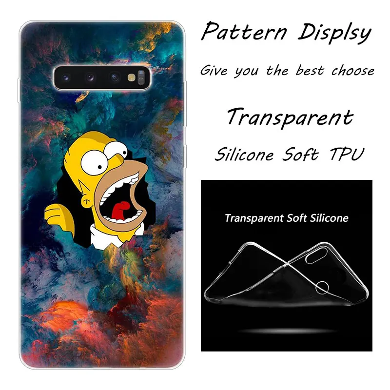 Популярный Мягкий силиконовый чехол Homer Simpson для samsung Galaxy S10 S9 S8 Plus S7 Edge A6 A8 Plus A7 A9 A5 Модный чехол - Цвет: 011