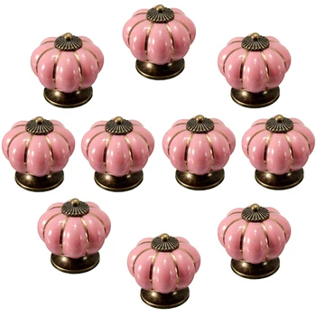 

10pcs High Quality Lovely Cute Rural Pumpkin Ceramic and zinc Alloy Drawer Cabinet Cupboard Door Knob Furniture Handle