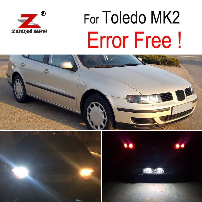 

4pcs LED License plate lamp + Reverse backup bulb External Lights kit for Seat Accessories for Toledo MK2 1M 1M2 (1999-2004)