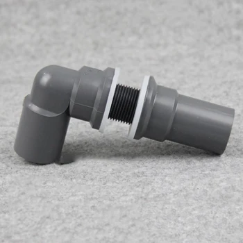 

25mm Inner Diameter Long 90 Degree Elbow PVC Inlet Outlet Joint Pipe Fitting Connector For Aquarium Fish Water Tank