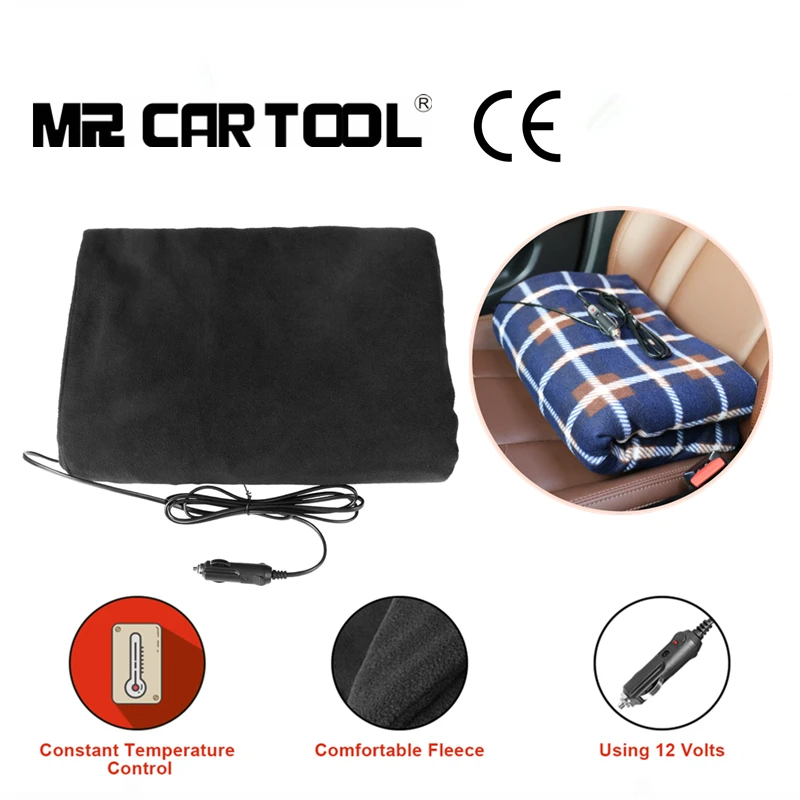 

Car Electric Blanket Heater Heated Fleece Heating Supplies 12v 150*110CM Travel Winter Driving Safe Foldable For Auto Trucks SUV