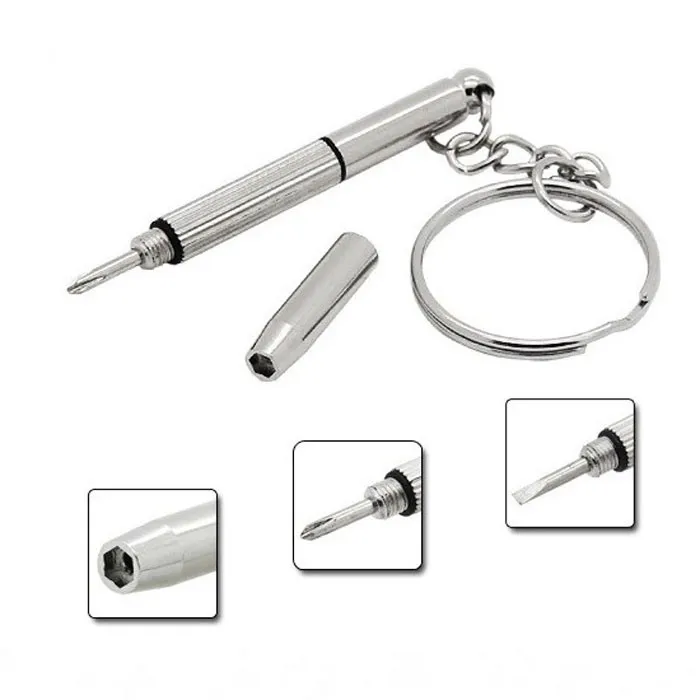 

Eyeglass Screwdriver 3-in-1 Multifunction Home Sunglass Eyeglass Cellphone Watch Repair Keychain Screwdriver Accessory Tool