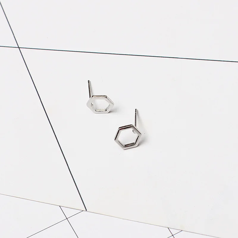 Простые корейские креативные серьги с геометрическим шестиугольным стержнем для женщин маленькие серьги сережки brincos серьги ювелирные изделия для девочек подарок RY37
