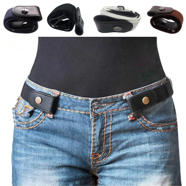 

Buckle-Free Belt For Jean Pants,Dresses,No Buckle Stretch Elastic Waist Belt For Women/Men,No Bulge,No Hassle Waist Belt