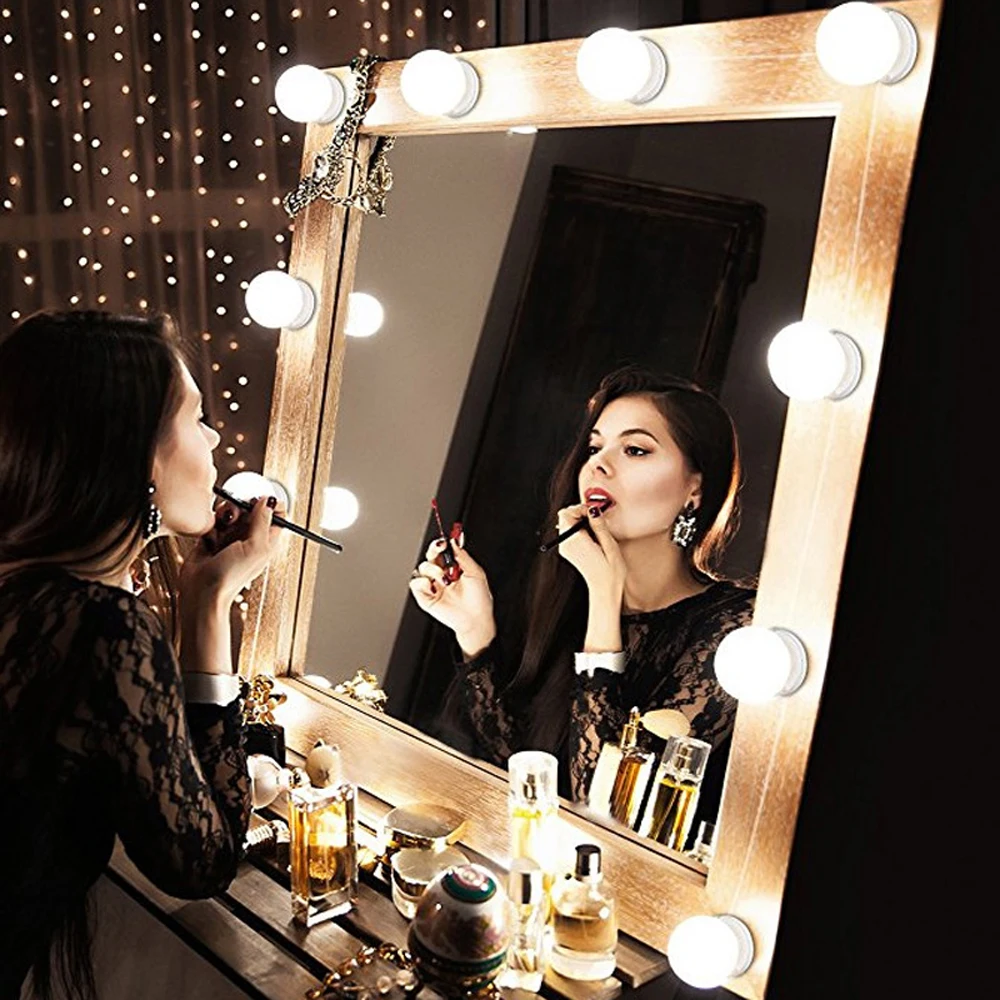 led lighted folding vanity and travel mirror