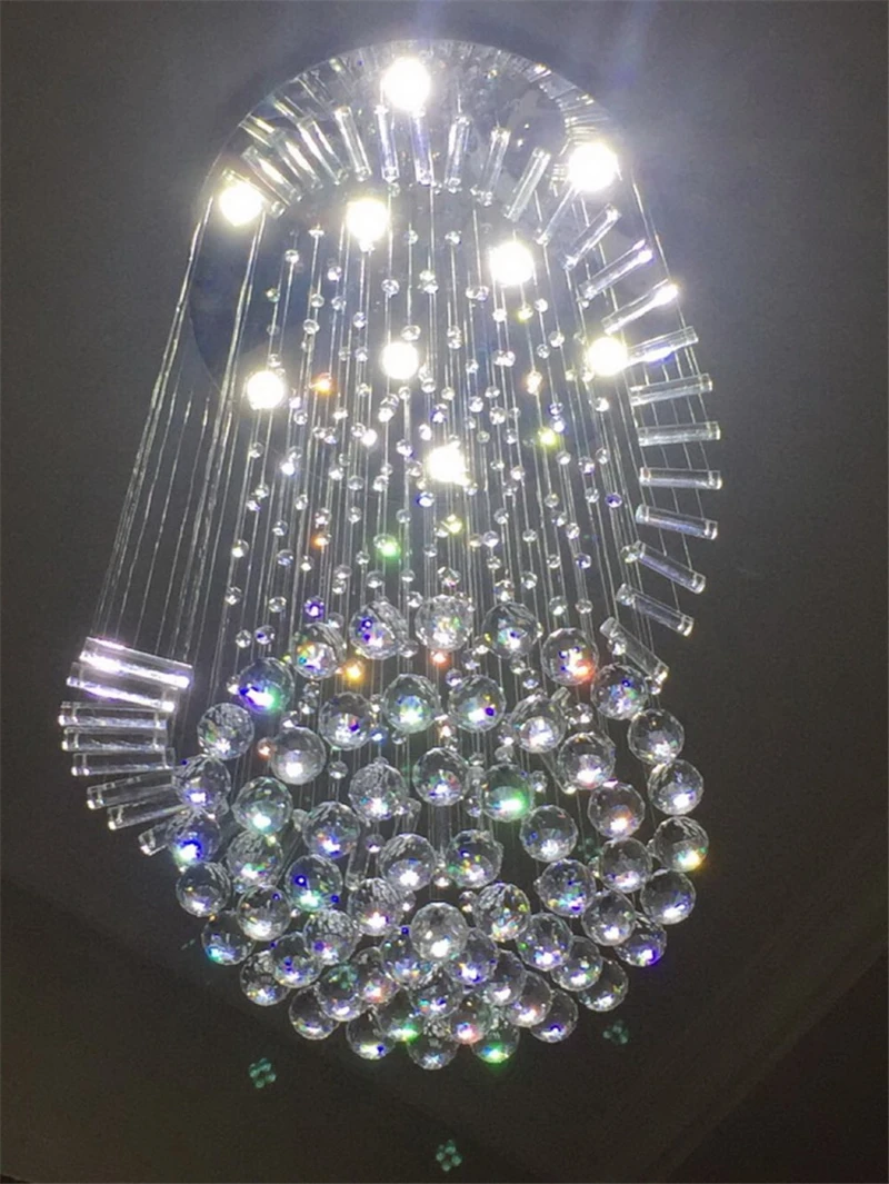 Современная люстра LED K9 хрустальные лампы Длинная подвесная люстры De Cristal Kronleuchter