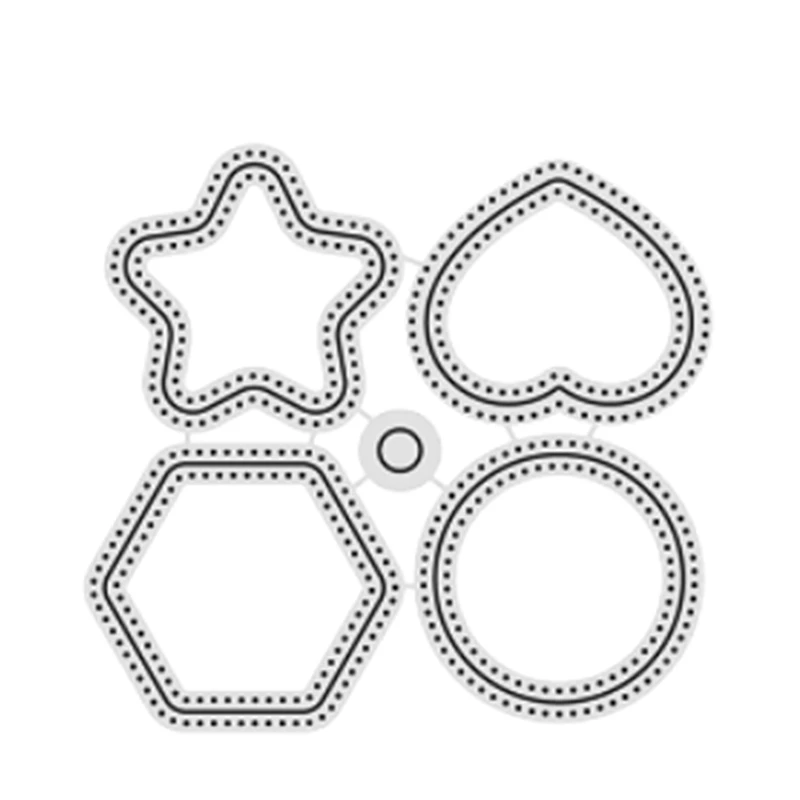 

Naifumodo Heart Circle Star Metal Cutting Dies Frame for DIY Scrapbooking Card Making Album Embossing Crafts Die Cut New Craft