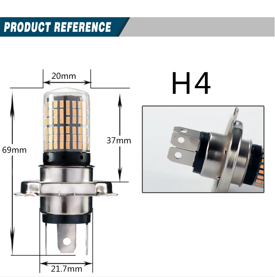 GZ KAFOLEE для автомобильных фар H4 9003 HB2 один Led Canbus 4014 чип 36 Вт 6000LM 3000 К 6000 супер яркий для противотуманной фары