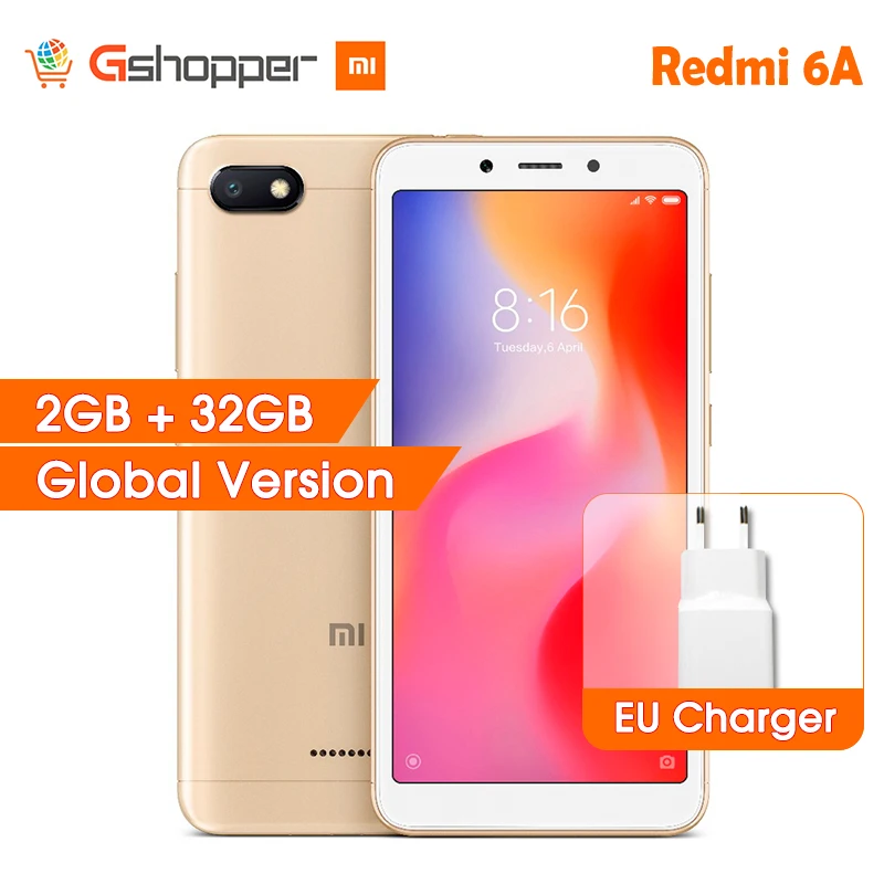 

Global Version Xiaomi Redmi 6A 2GB 32GB Android 8.1 Smartphone 5.45'' Full Screen Helio A22 Quad Core 13MP Camera AI Face Unlock