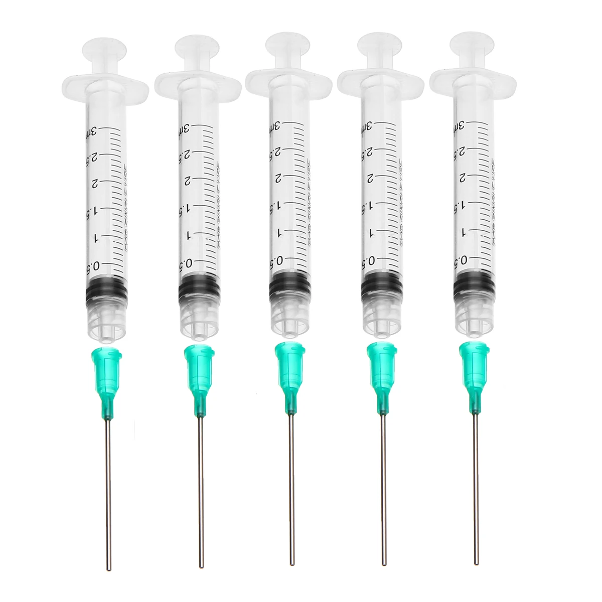 

5 Pack/set 3ml Dispensing Syringe with 18 ga 1.5" Blunt Tip Needle For Mixing Liquid for Industrial DIY Supplies Mayitr