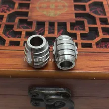 

2pcs 15mm Titanium Ti EDC Knife Key Jewelry Parachute Cord Bead Pendant Lanyard