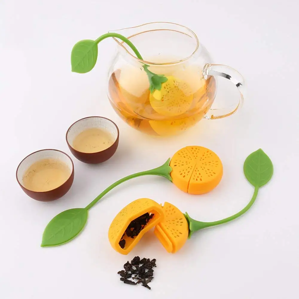 

1Pcs Orange Shape Silicone Tea Strainer Loose Tea Leaf Herbal Spice Filter Tea Infusers Tea Tools Kitchen Accessories