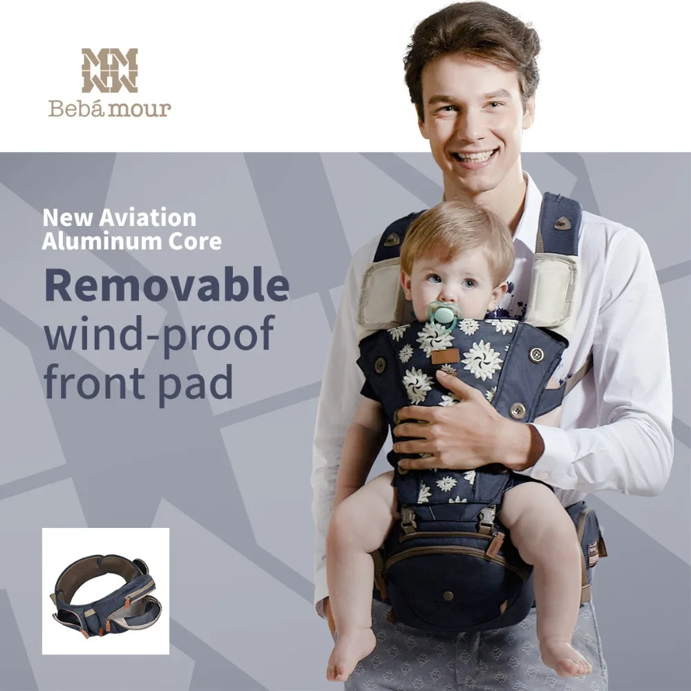 

Bebamour Baby Carrier Multifunction Baby Hipseat Removable Single Seat 6 in 1 Baby Sling Breathable Baby Wrap