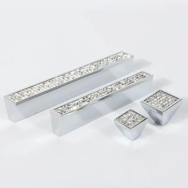 

10 pcs  free shipping morden crystal Wine ark wardrobe cabinet shoe cabinet handle 96mm HBC214