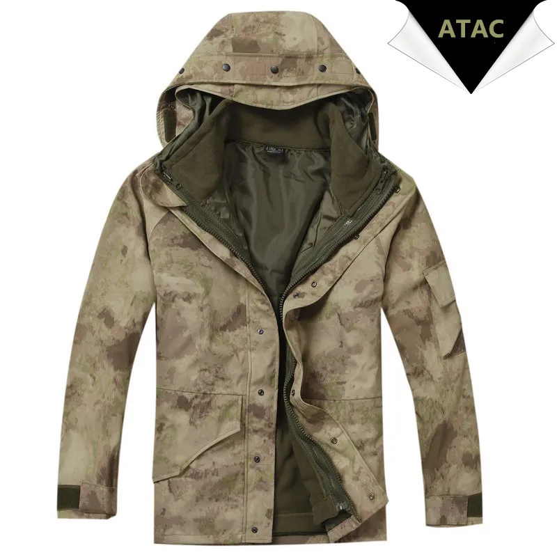 G8 Windbreaker Tactical Army Camouflage Coat, Warm Fleece inside, Military Jacket Waterproof Clothes, Men coat