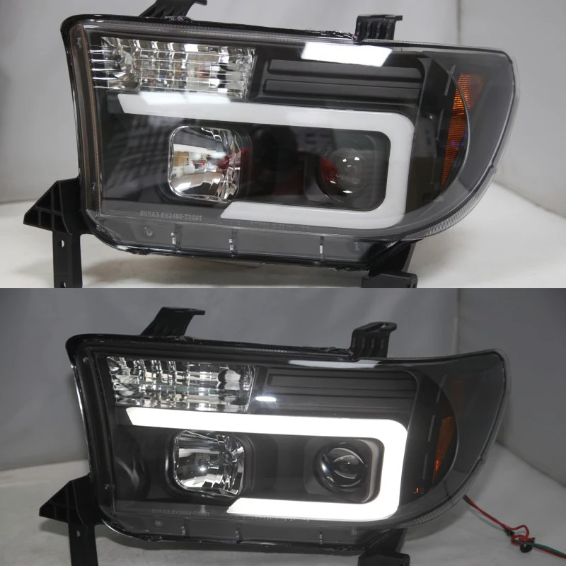 Для TOYOTA Tundra светодиодный головной фонарь 2007 2008 2009 20112012 2013 год передние фары с дневными ходовыми огнями