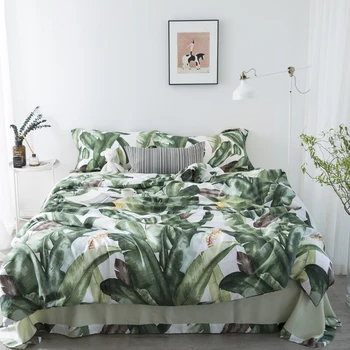 

2018 Summer Bed Duvet Cover Set Luxury Tencel Comforter Bedding Sets pineapple Pattern Reversible Bedding Set King Size