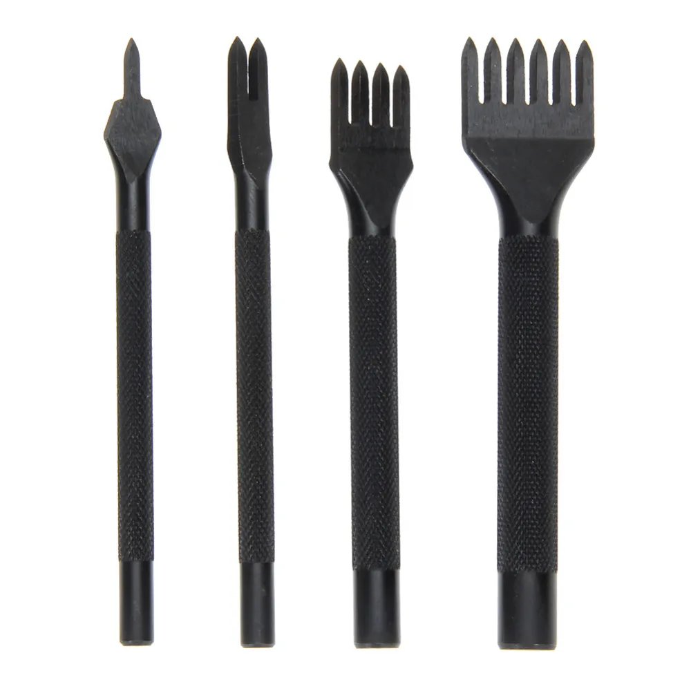 4Pcs 1/2/4/6 Prong Leather Craft Tool Hole Punches Lacing