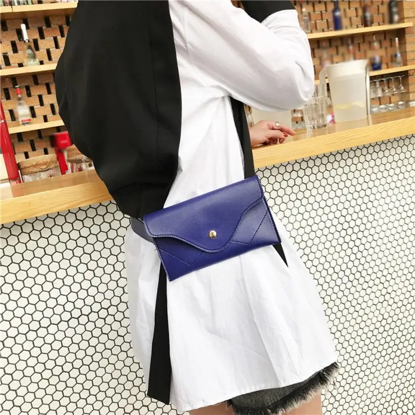 

2018 Bag Women luxury Fashion Pure Color Splice Leather Messenger Shoulder Bag Chest Bag Mini Flap Handbags 18JUNE12